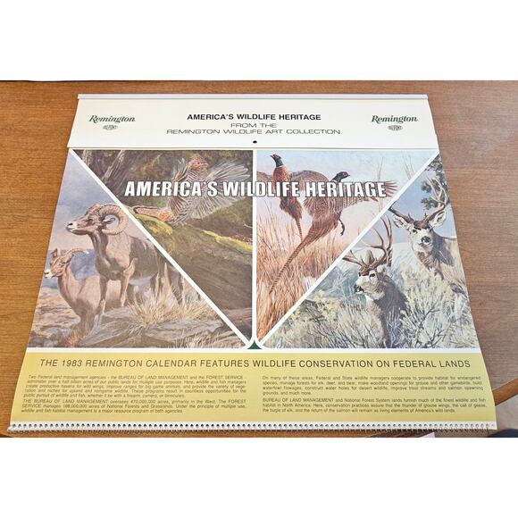 1983 Vintage Remington Dupont Calendar Hunting and Wildlife Memorabilia - Picture 1 of 6